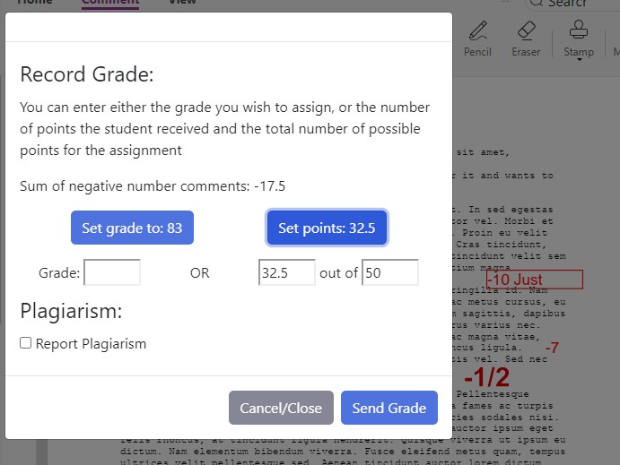 Auto Set Grade out of Points