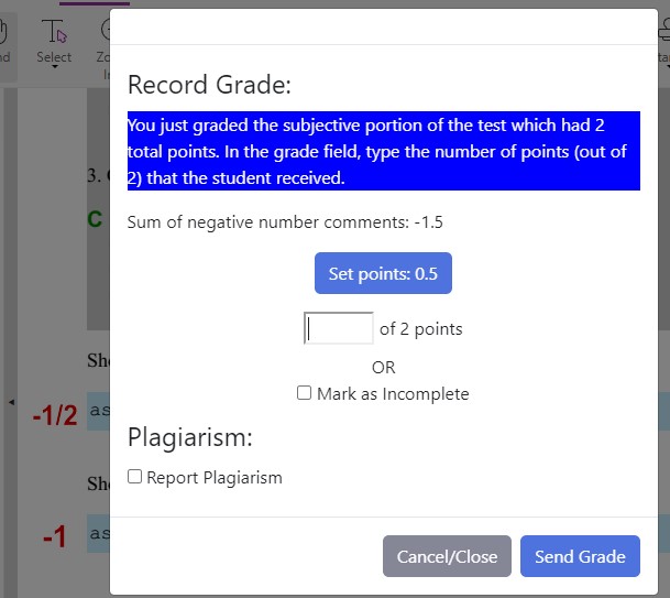 Auto Set Points when "Auto set grade based on sum of negative numbers setting" is off